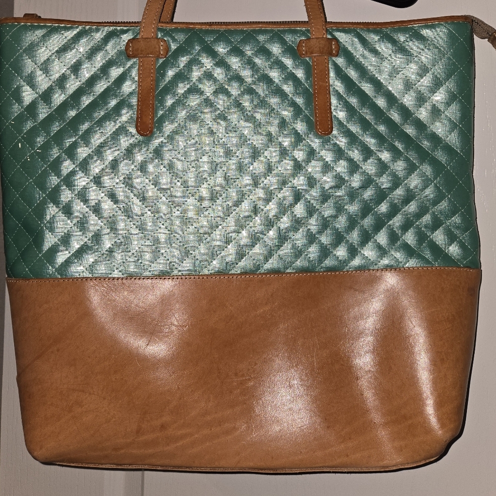 Consuela Turquoise & Leather Tote
